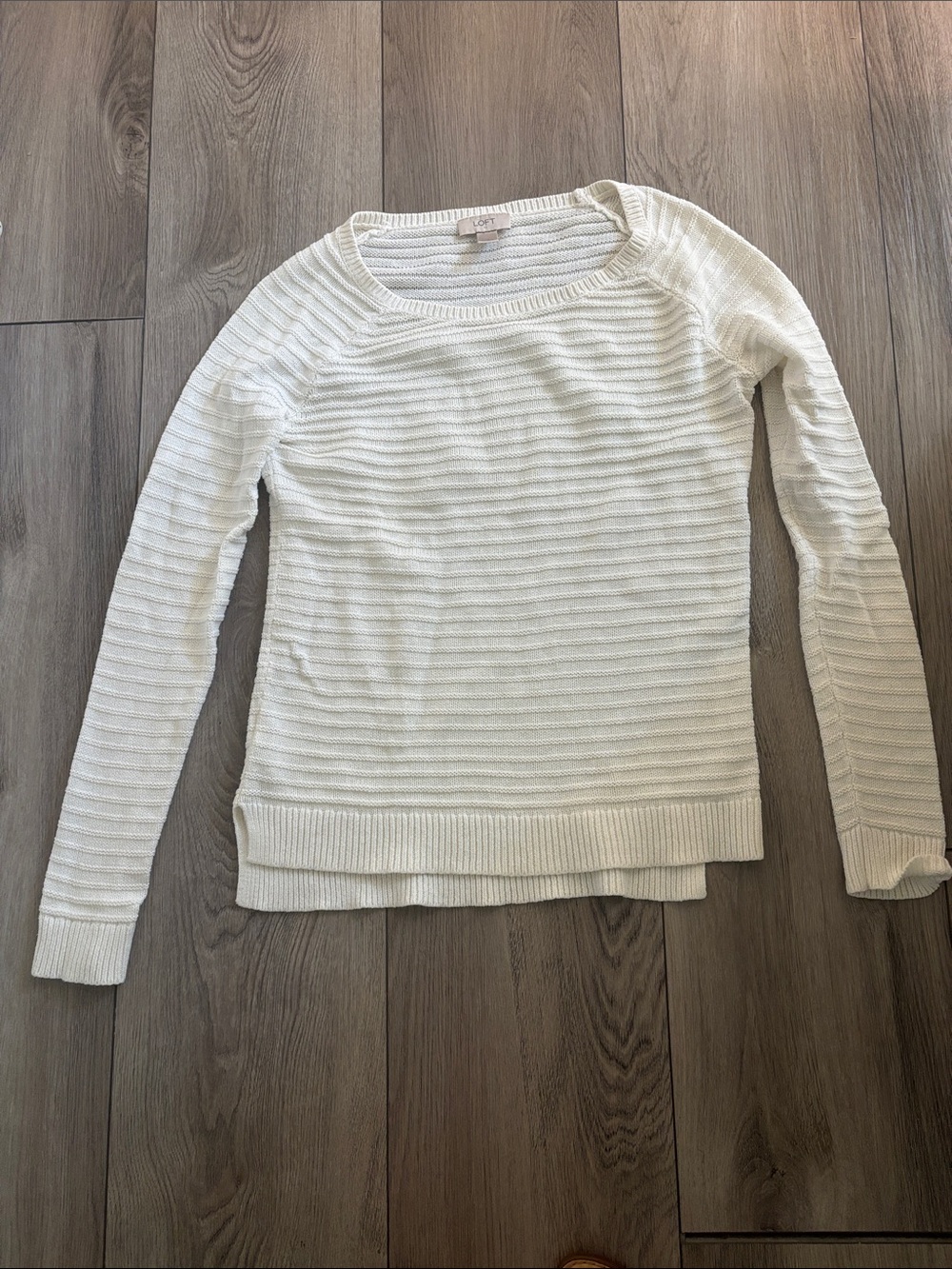 LOFT White Ribbed Sweater